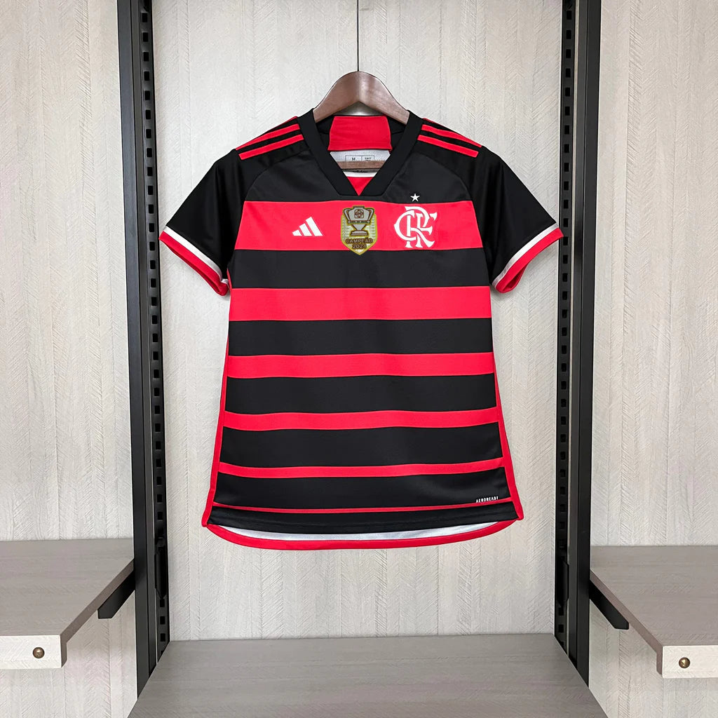 Camisa Flamengo Home 2024/25 – Feminina – Patch Campeão da Copa do Brasil 2024 +Chaveiro de Brinde