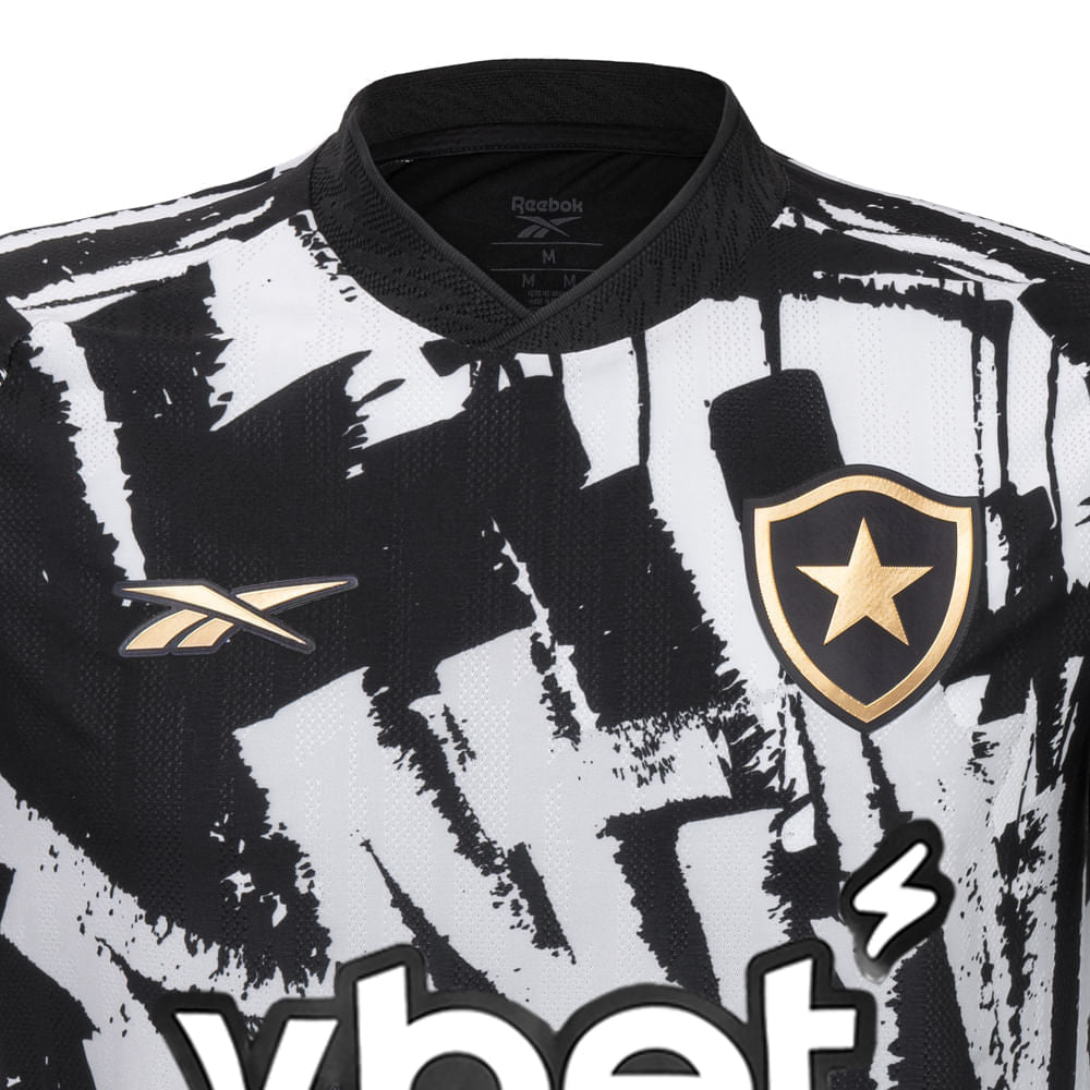 Camisa Botafogo Home 25/26 Reebok Torcedor Masculina - Branco e Preto