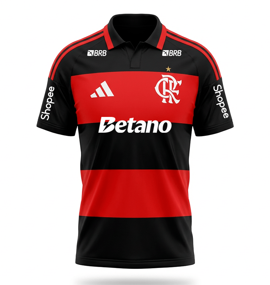 Camisa Flamengo I 26/27 - Masculina Torcedor - Com Patrocinadores