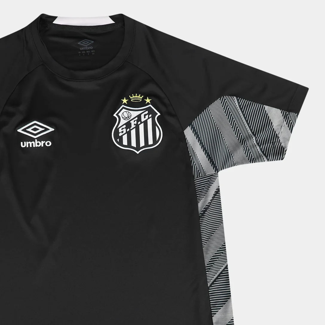 Camisa Santos Treino 25/26 Umbro Torcedor Masculino - Preto e cinza