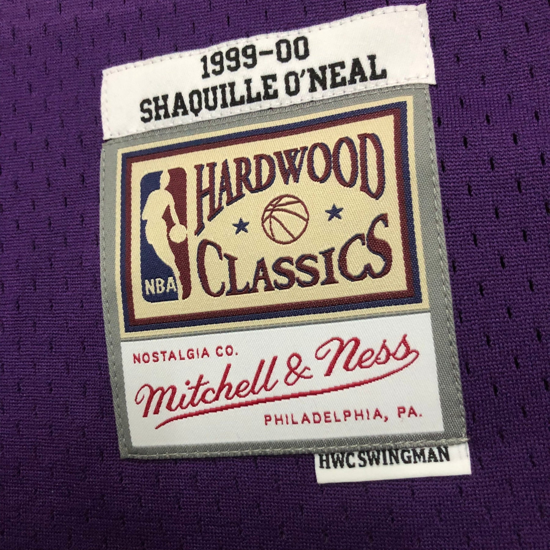 Regata Mitchell & Ness Lakers Shaquille O’Neal 1999-2000 Roxa