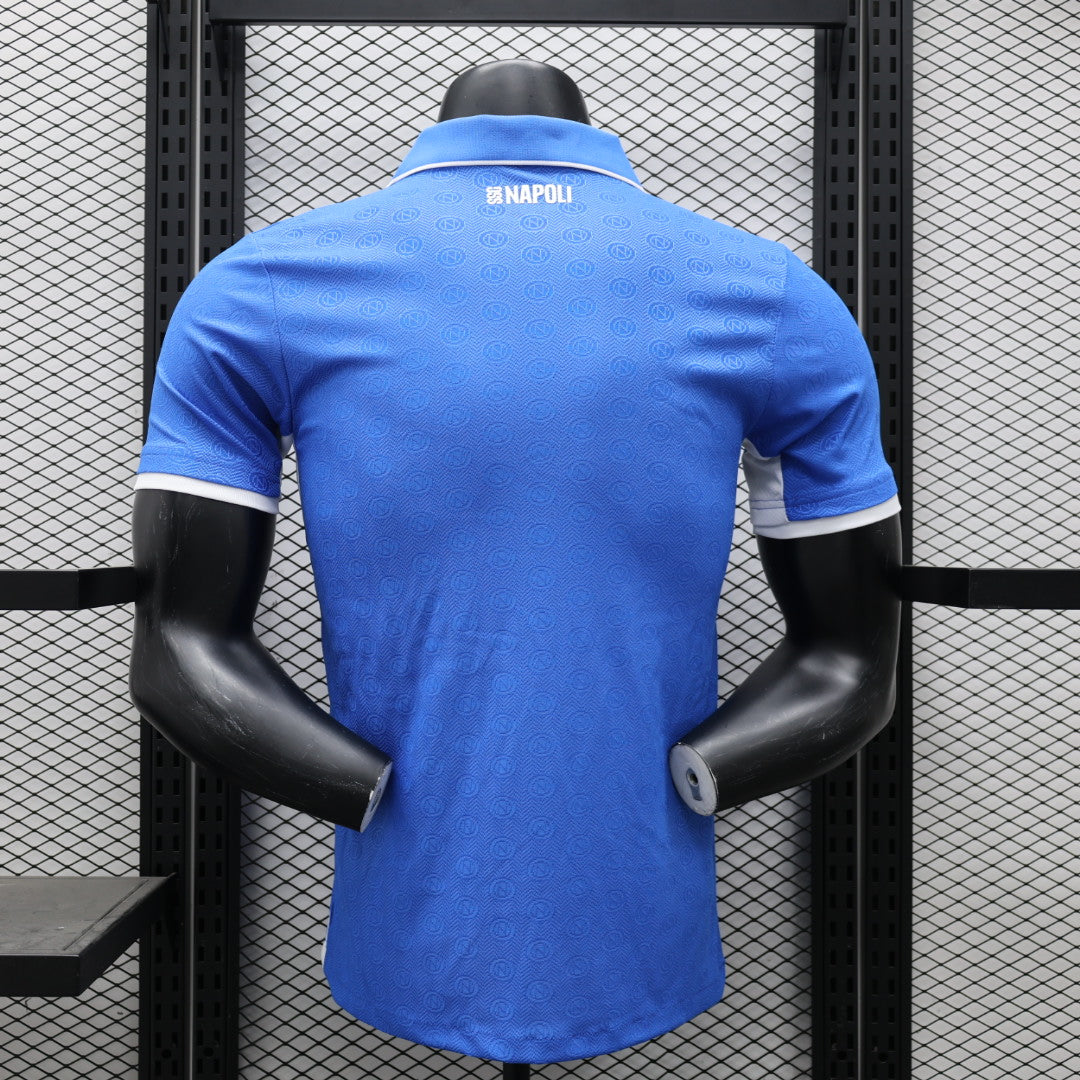 Camisa Napoli Home 2024/25 Jogador Masculino com Patch - Azul e Branca