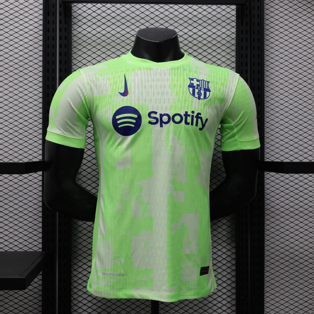 Camisa Barcelona Third 2024/25 Jogador Nike Masculino com Patch - Branca e Verde