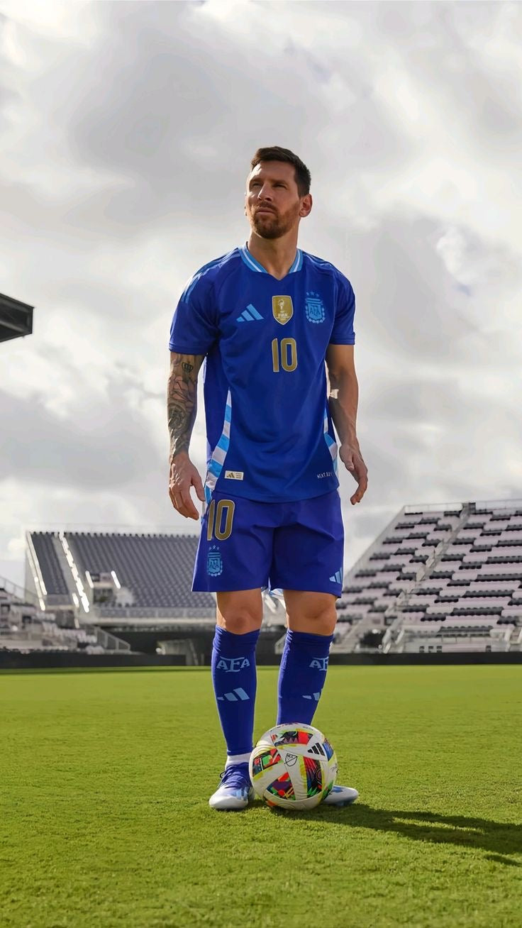 Camisa Seleção Argentina Away 24/25 – Messi 10 Torcedor Masculino – Azul – Copa América
