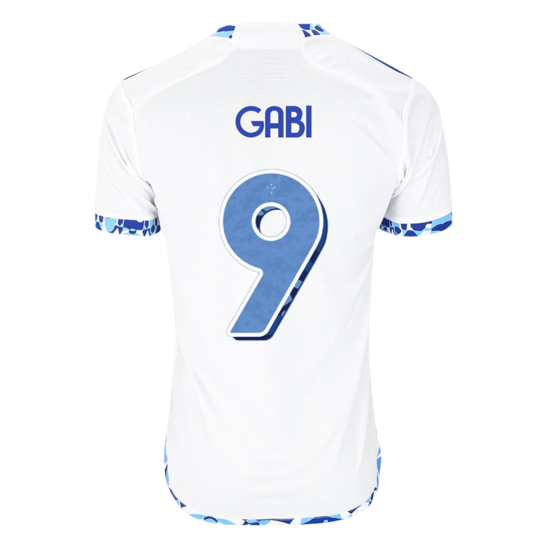 Camisa Cruzeiro II 24/25 – Gabi Nº 9 – Torcedor Adidas Masculina – Branco e Azul