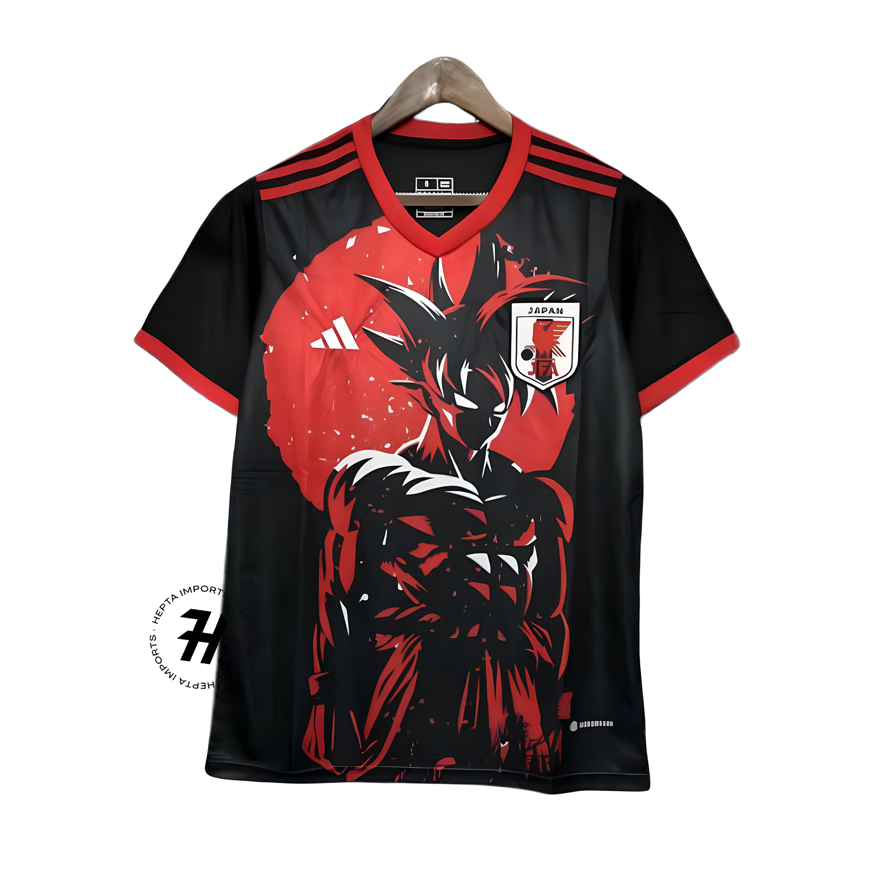 Camisa Japão Edição Dragon Ball Goku – 2024 – Torcedor Masculino – Vermelho e Preto
