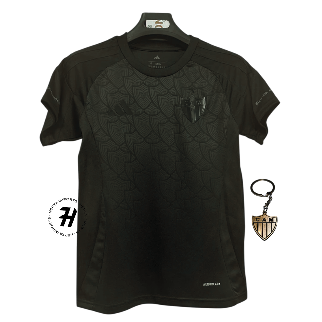 Camisa Atlético-Mg ALL BLACK 25/26 – Feminina Baby Look + Chaveiro de Brinde