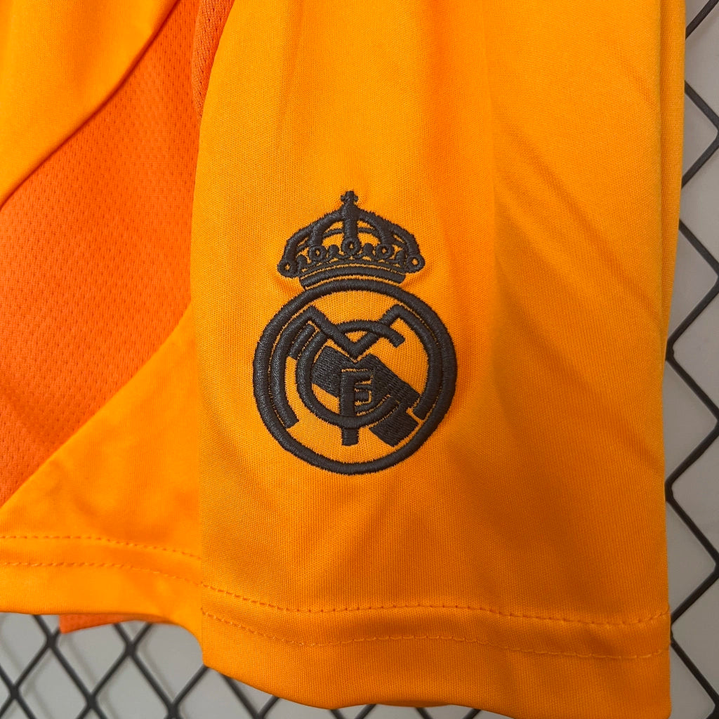Camisa Infantil Real Madrid Away 2024/25 Adidas Torcedor – Laranja