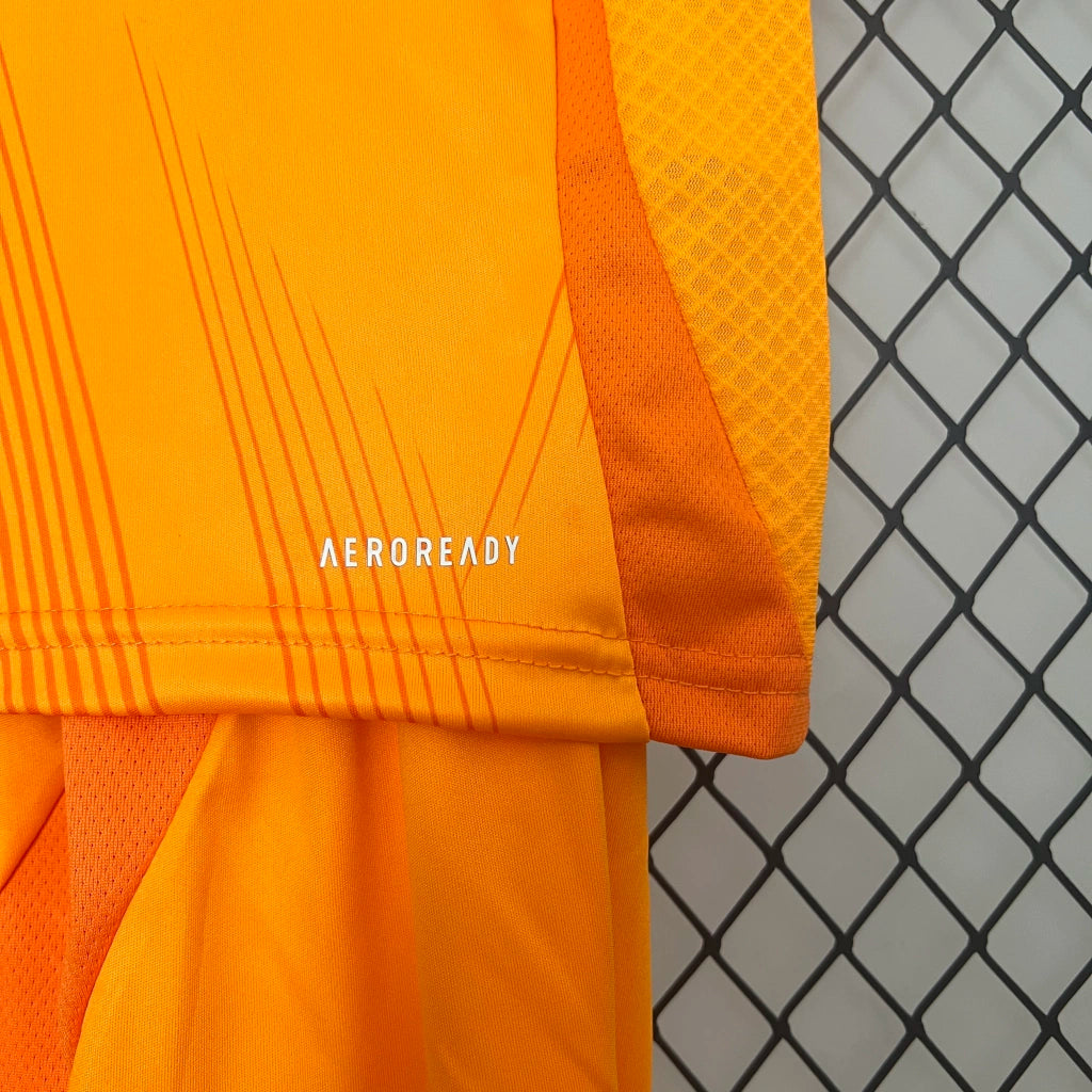 Camisa Infantil Real Madrid Away 2024/25 Adidas Torcedor – Laranja