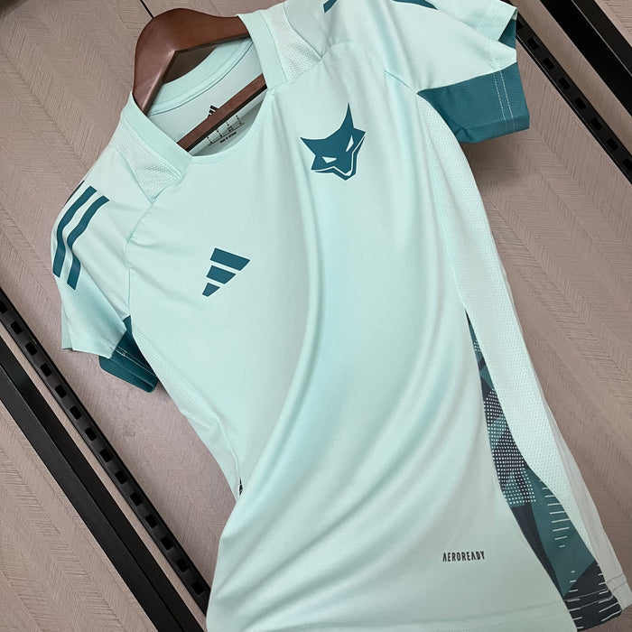 Camisa Cruzeiro Treino 25/26 Adidas Feminina - Azul Turquesa