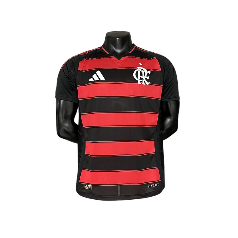 Camisa Flamengo Home 25/26 s/n° Jogador Masculino com Patch - Preta e Vermelha