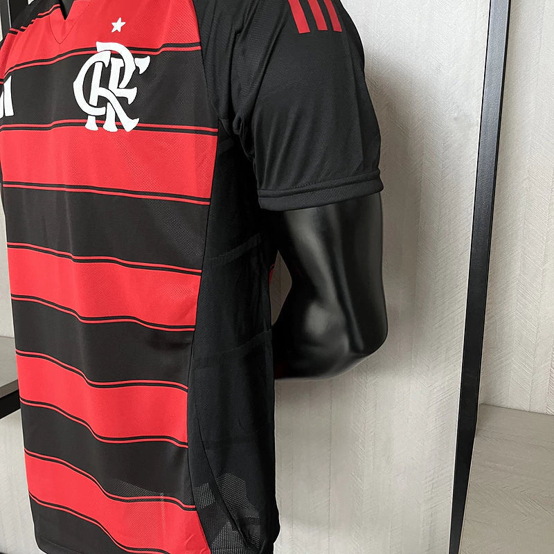 Camisa Flamengo Home 25/26 s/n° Jogador Masculino com Patch - Preta e Vermelha