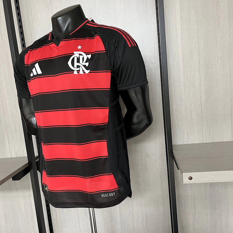 Camisa Flamengo Home 25/26 s/n° Jogador Masculino com Patch - Preta e Vermelha