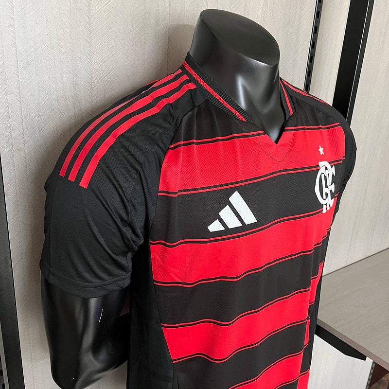 Camisa Flamengo Home 25/26 s/n° Jogador Masculino com Patch - Preta e Vermelha
