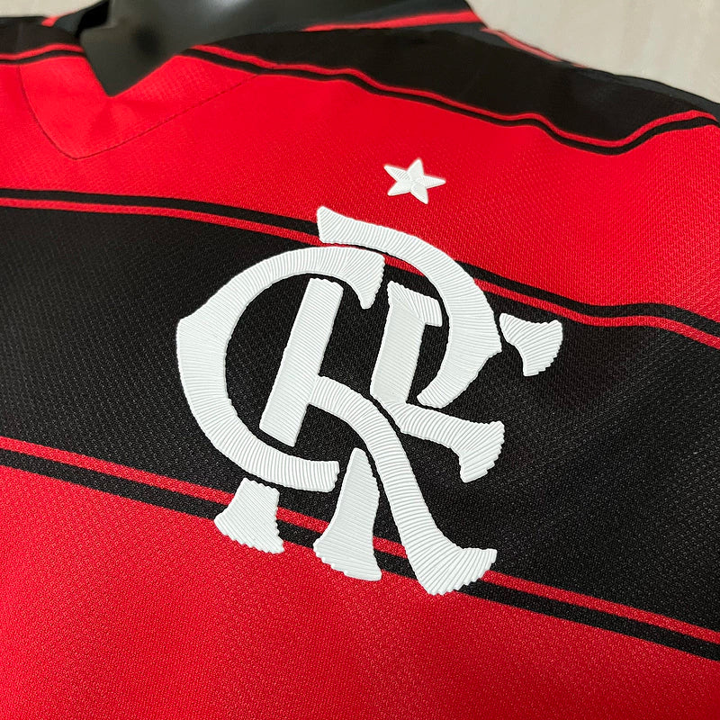 Camisa Flamengo Home 25/26 s/n° Jogador Masculino com Patch - Preta e Vermelha