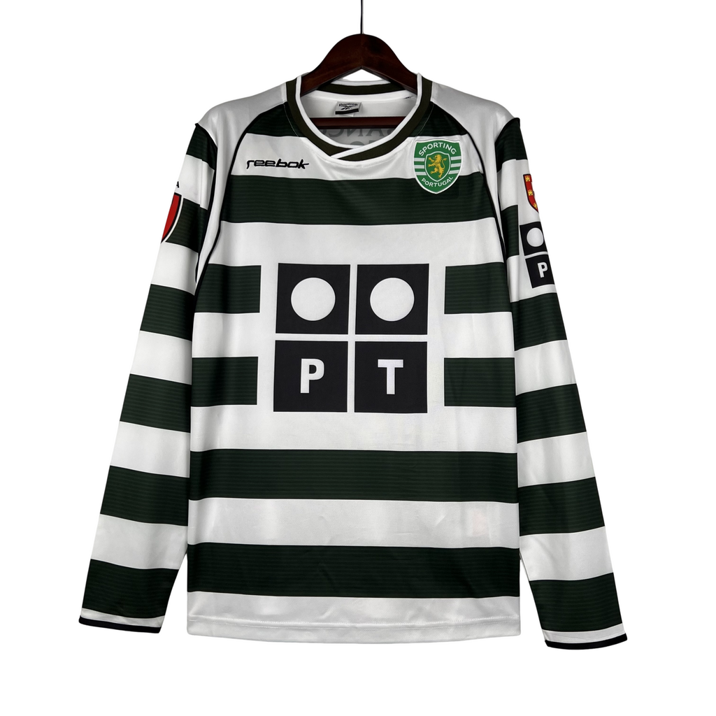 Camisa Manga Longa Home Sporting Portugal 2001-03 – Ronaldo 7 – Retrô