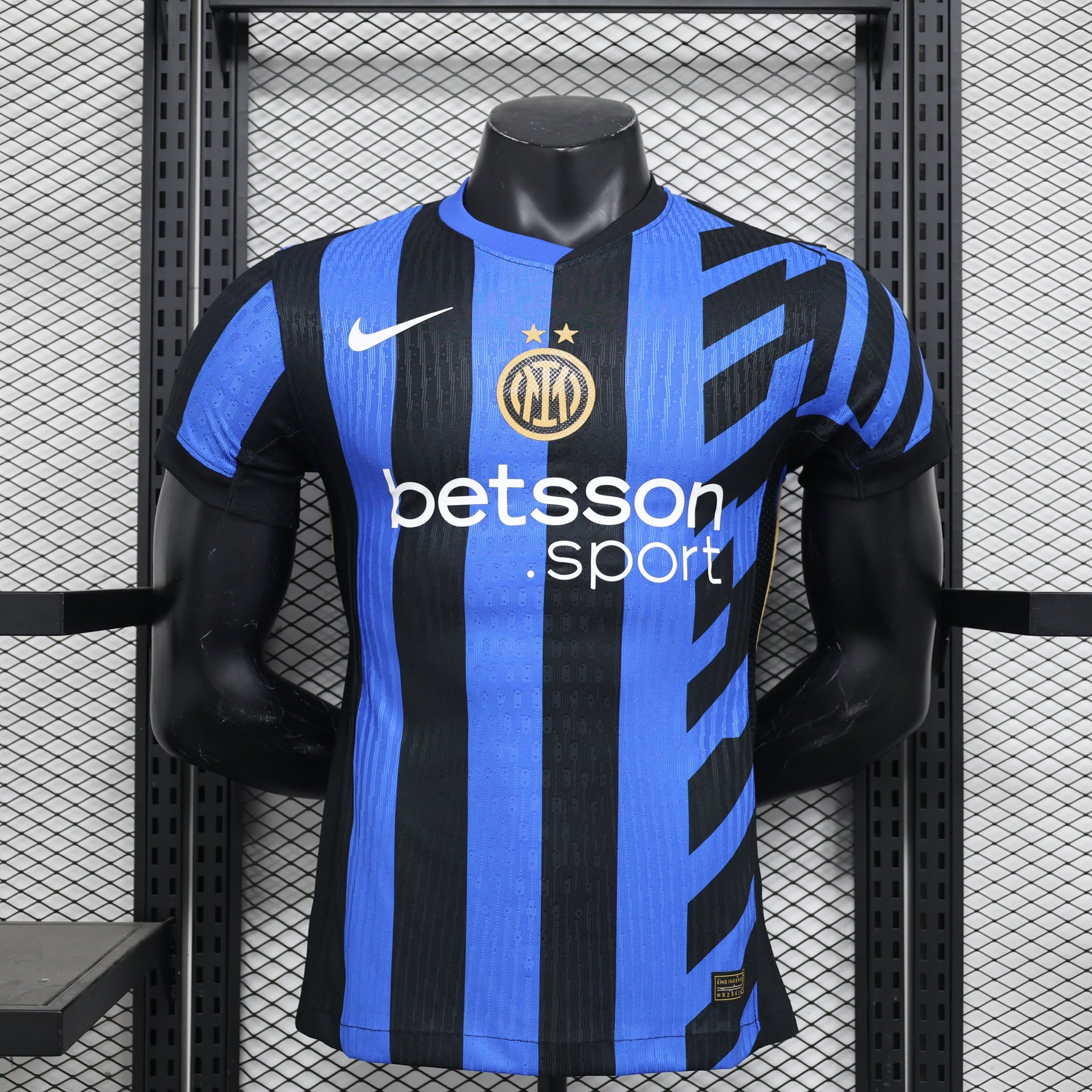 Camisa Inter de Milão Home 2024/25 - Jogador Masculino com Patch - Azul, Preta e Dourada