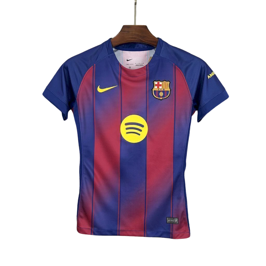 Camisa Barcelona Home 25/26 - Torcedor Feminina - Azul e Grená