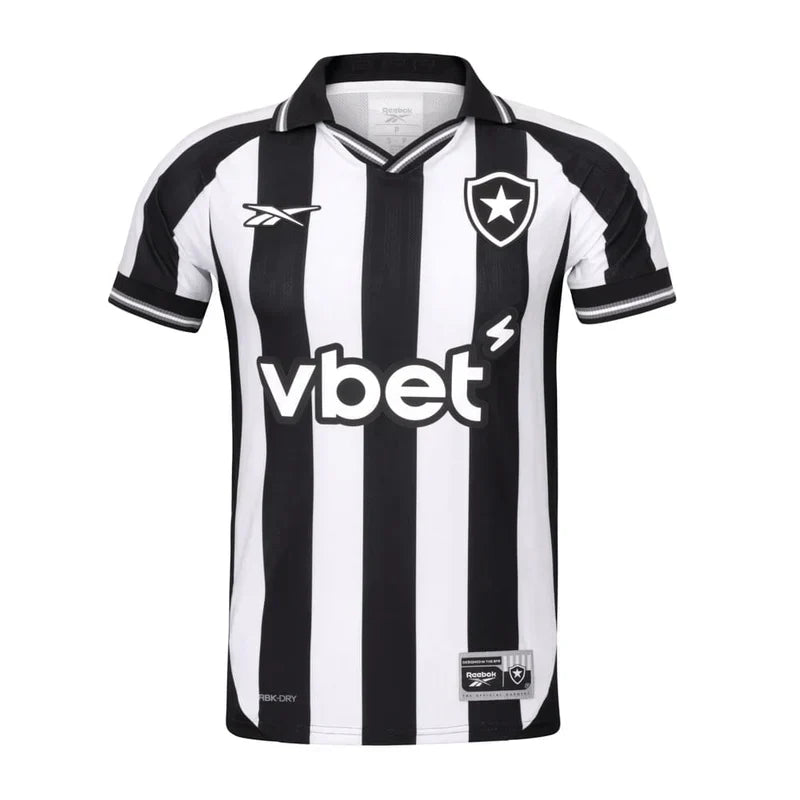 Camisa Botafogo Mundial Home 25/26 Reebok Torcedor Masculina - Branco e Preto