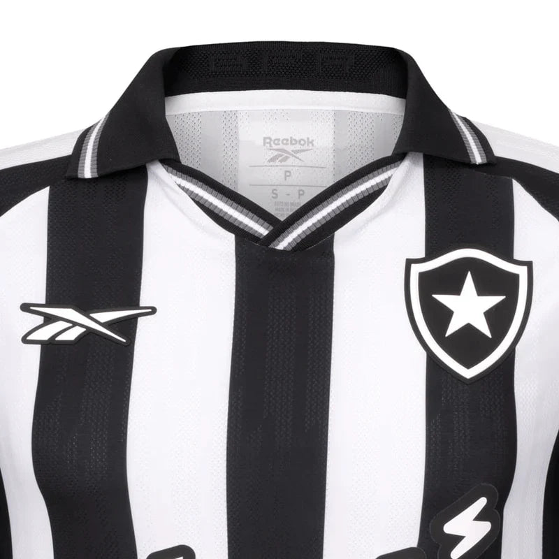 Camisa Botafogo Mundial Home 25/26 Reebok Torcedor Masculina - Branco e Preto