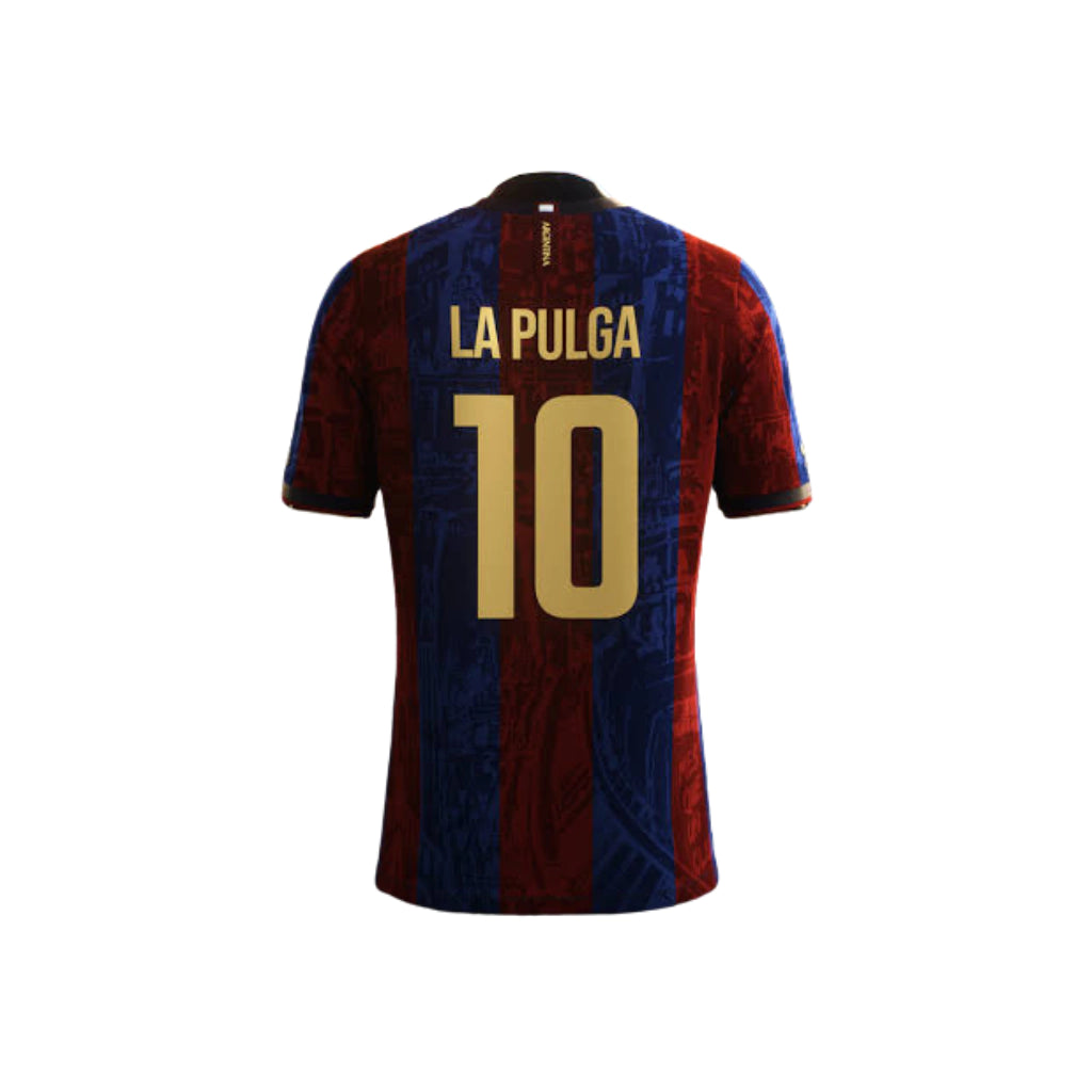 Camisa The Prince – LA PULGA 10# – Barcelona 2025/2026 – Masculina Comma Football – Vermelho e Azul