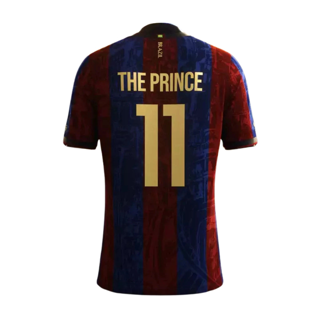Camisa The Prince – Neymar Jr 11# – Barcelona 2025/2026 – Masculina Comma Football – Vermelho e Azul