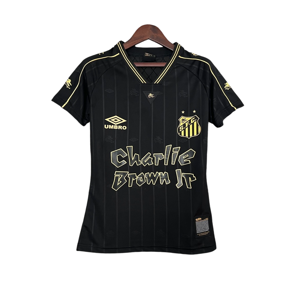 Camisa Santos Charlie Brown Jr Edição Especial 24/25 Umbro Torcedor Feminino - Preto