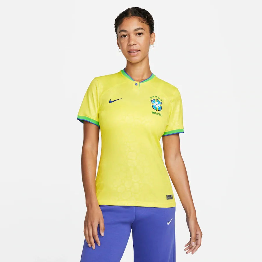 Camisa Feminina Brasil 22/23 – Amarela e Verde – Baby Look