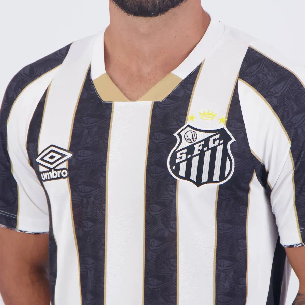 Camisa Santos Reserva 24/25 – NEYMAR JR 10 – Masculino Torcedor – Listrada Preta e Branca