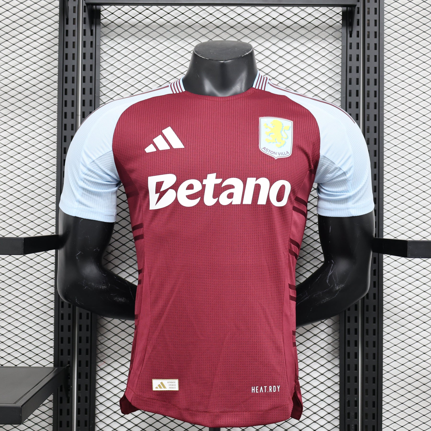 Camisa Aston Villa Home 2024/25 Jogador Adidas Masculino com Patch- Vinho e Branca