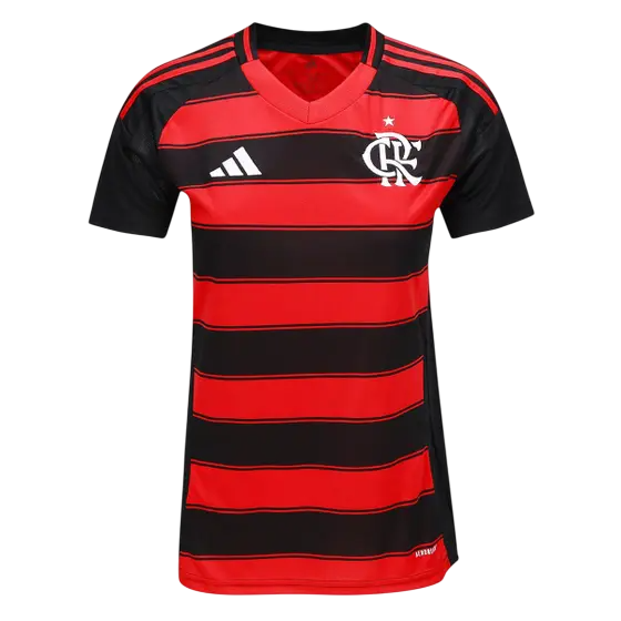 Camisa Flamengo 25/26 Home Adidas Feminina Torcedor - Vermelha e Preta