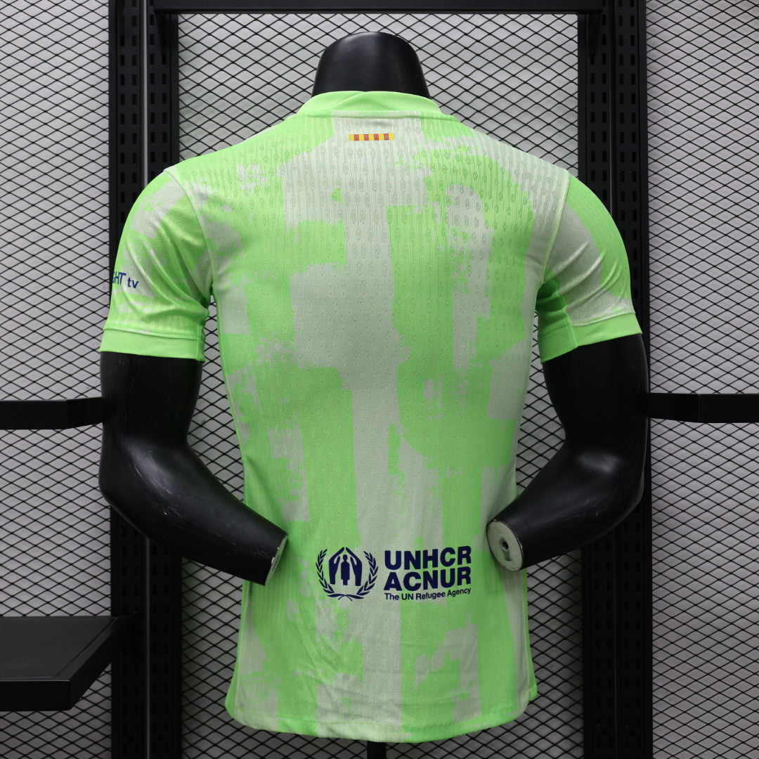 Camisa Barcelona Third 2024/25 Jogador Nike Masculino com Patch - Branca e Verde