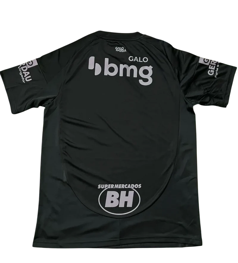 Camisa Atlético-Mg ALL BLACK 25/26 – Com Patrocinadores – Torcedor Masculina + Chaveiro de Brinde