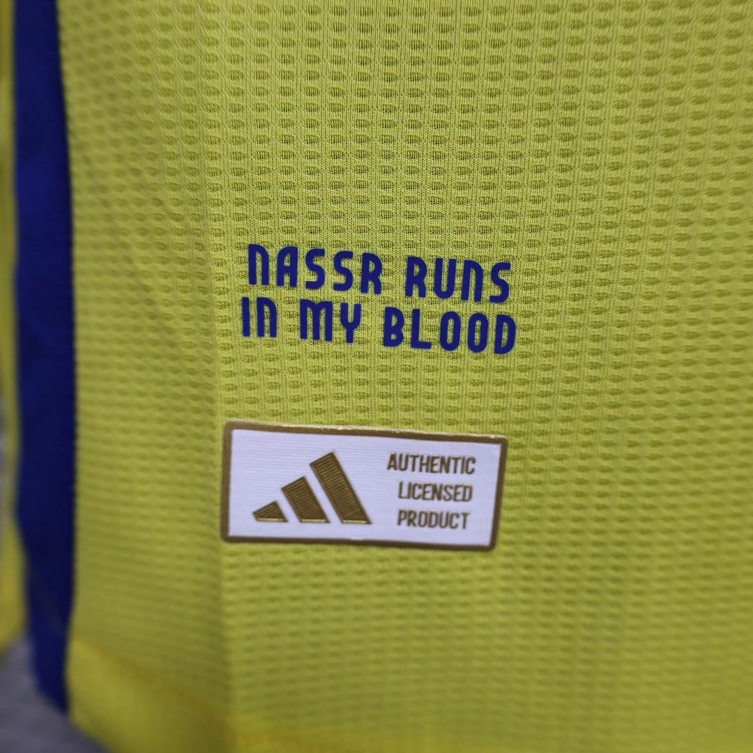 Camisa Al-Nassr Home 2024/25 Jogador Adidas Masculino com Patch - Amarela e Azul