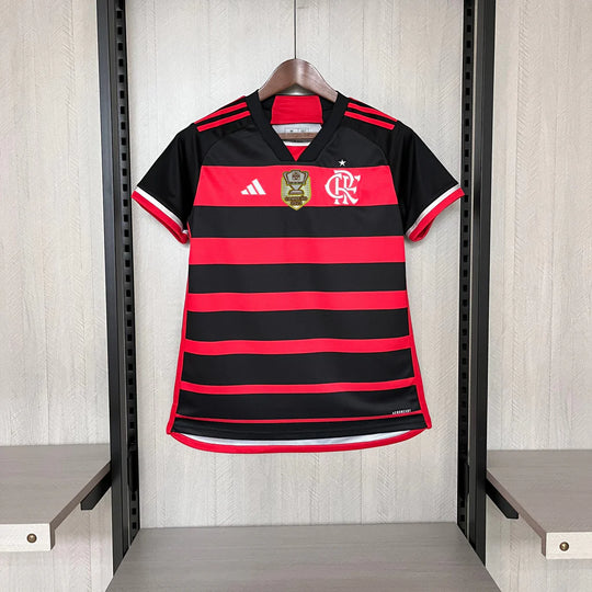 Camisa Flamengo Home 2024/25 – Feminina – Patch Campeão da Copa do Brasil 2024 +Chaveiro de Brinde
