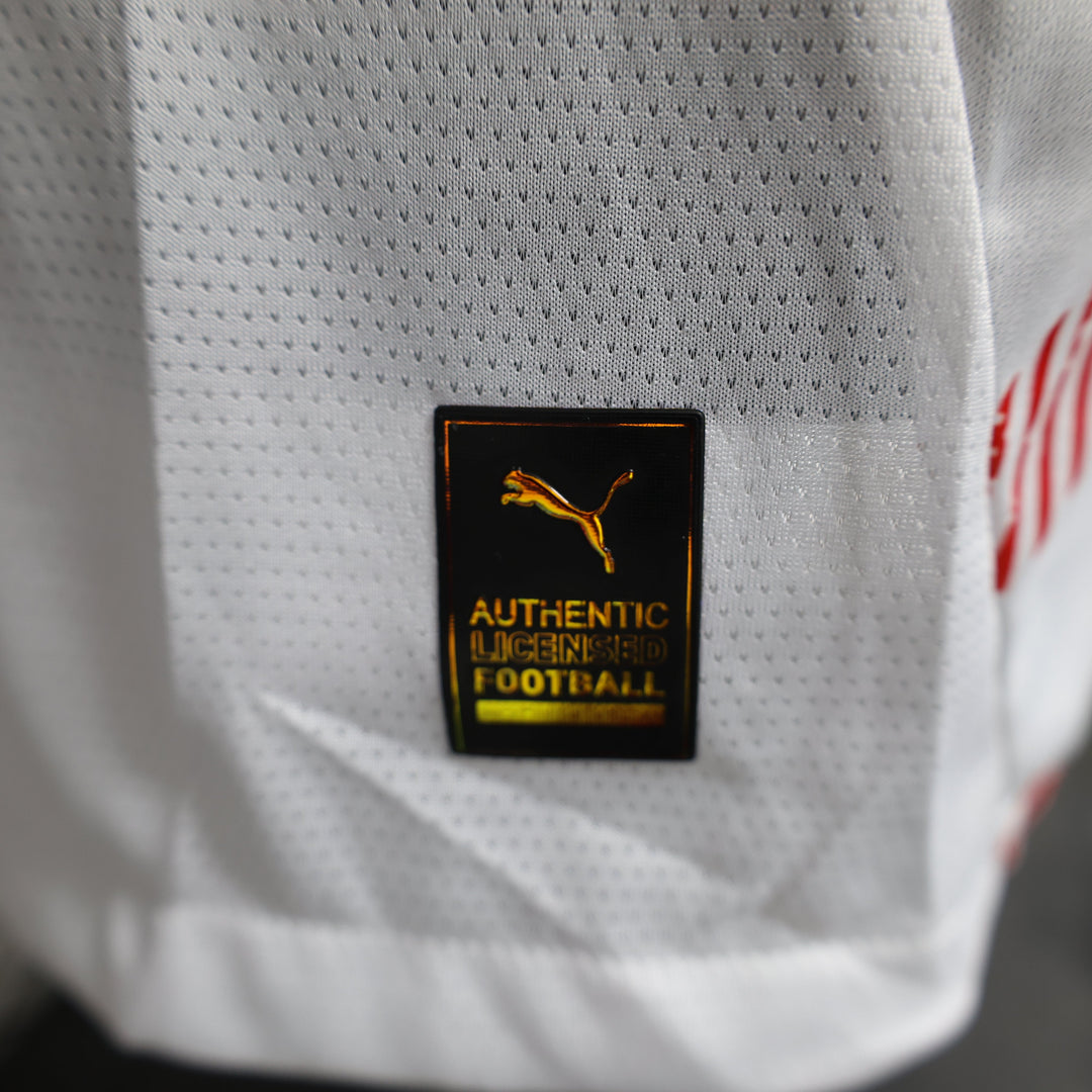 Camisa RB Leipzig Home 2024/25 Jogador Adidas Masculino com Patch - Branca e Vermelha