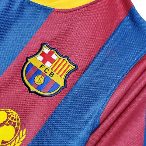 Camisa Barcelona Retrô 2010/2011 Azul e Grená