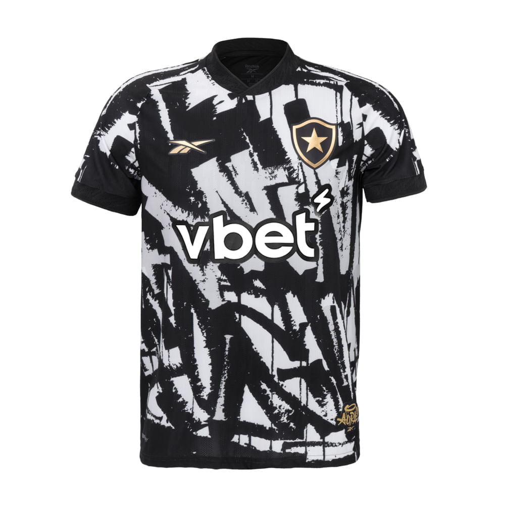 Camisa Botafogo Home 25/26 Reebok Torcedor Masculina - Branco e Preto