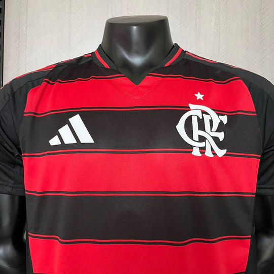 Camisa Flamengo Home Authentic Versão Jogador 2025/26 Vermelho e Preto – Masculina
