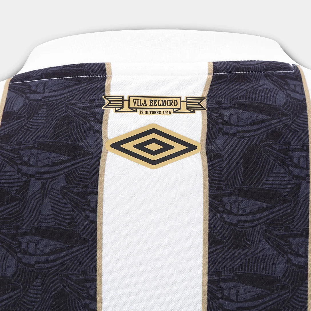 Camisa Santos Away 24/25 Umbro Torcedor Masculino - Preto e Branco