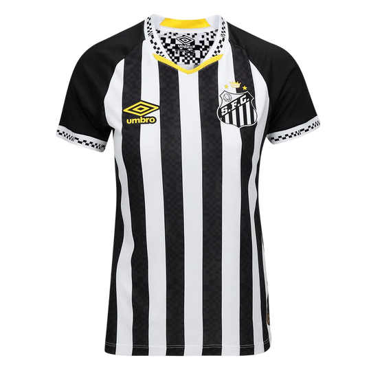 Camisa Santos Away 25/26 Umbro Torcedor Feminina - Preto e Branco