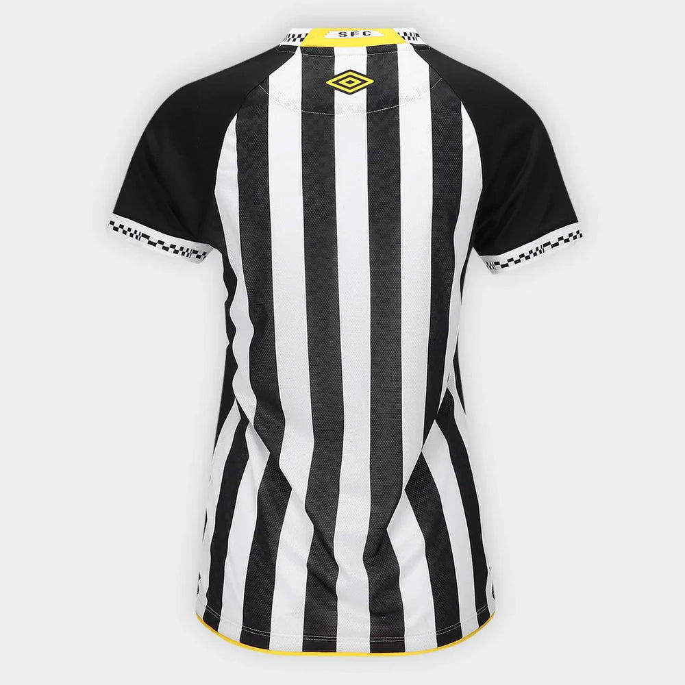 Camisa Santos Away 25/26 Umbro Torcedor Feminina - Preto e Branco