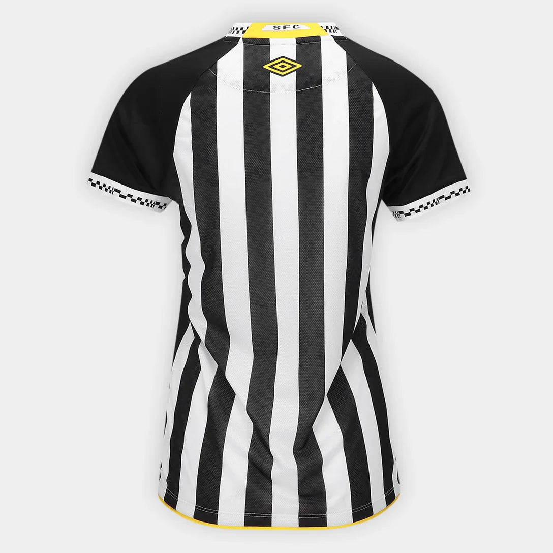 Camisa Santos Away 25/26 Umbro Torcedor Feminina - Preto e Branco
