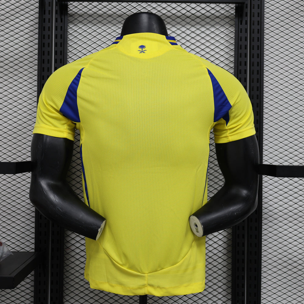 Camisa Al-Nassr Home 2024/25 Jogador Adidas Masculino com Patch - Amarela e Azul