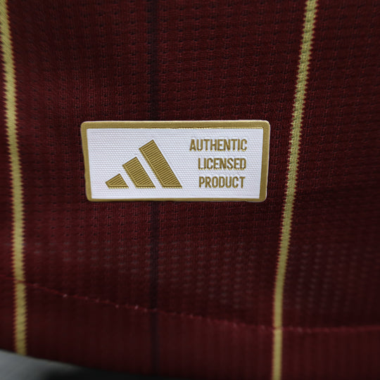 Camisa Roma Home 2024/25 Jogador Adidas Masculino com Patch - Vermelha e Amarela