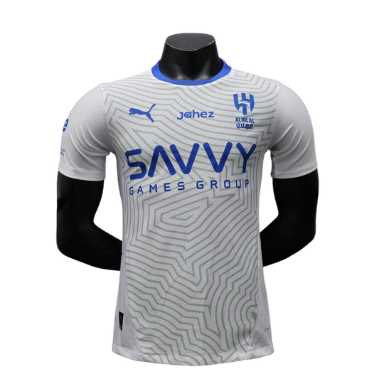 Camisa Al-Nassr Away 2024/25 Jogador Adidas Masculino com Patch - Branca e Azul
