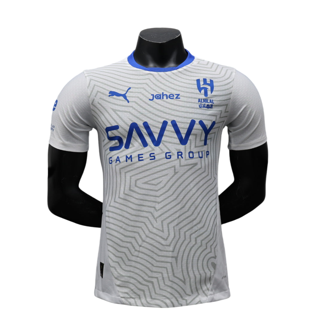 Camisa Al-Nassr Away 2024/25 Jogador Adidas Masculino com Patch - Branca e Azul