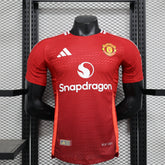 Camisa Manchester United Home 2024/25 Jogador Masculino com Patch - Vermelha e Branca