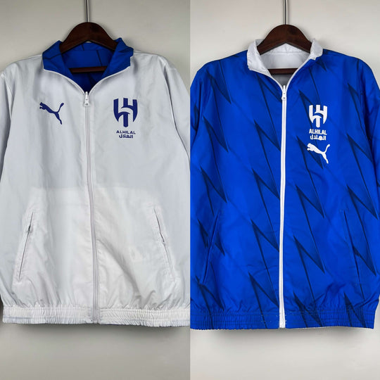 Corta Vento Al-Hilal 24/25 – Azul e Branco Dupla Face