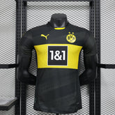 Camisa Borussia Dortmund Away 2024/25 Jogador Puma Masculino com Patch - Preta e Amarela